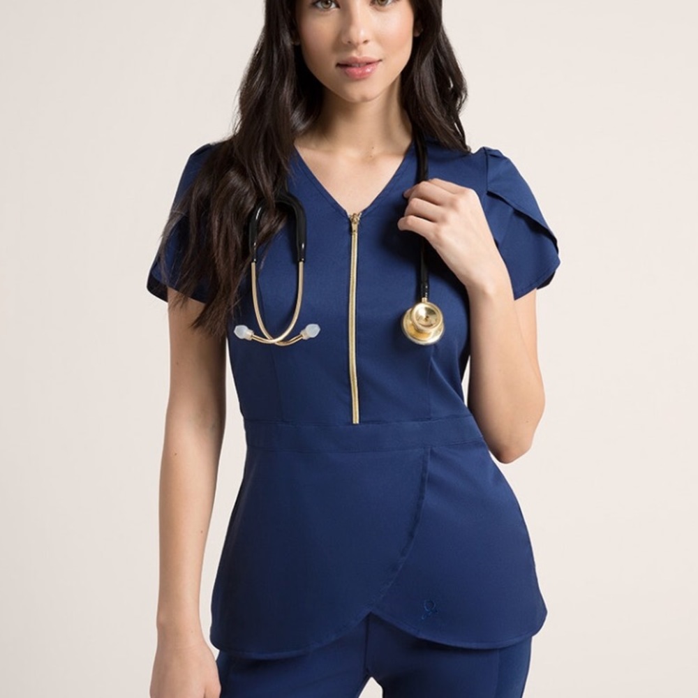 Jaanuu XS Navy blue scrub set.